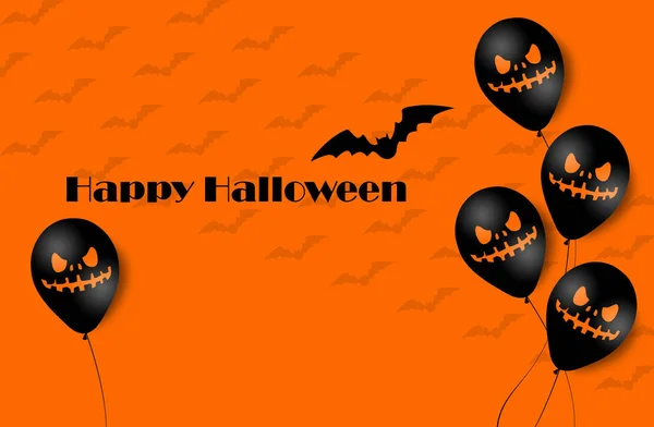 Banner de Halloween com balões de fantasmas de Halloween. Balões de ar assustadores. Ilustração. Padrão — Fotografia de Stock