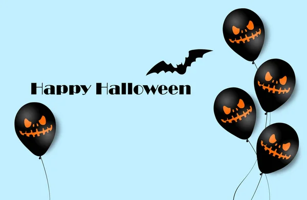 Banner de Halloween con globos fantasma de Halloween. Globos de aire aterradores. Ilustración. Patrón — Foto de Stock