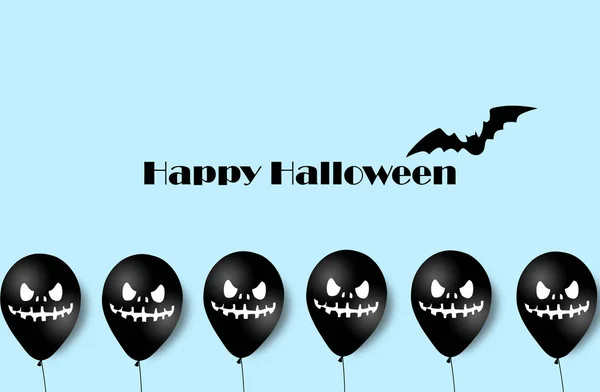 Banner de Halloween com balões de fantasmas de Halloween. Balões de ar assustadores. Ilustração. Padrão — Fotografia de Stock