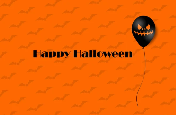 Banner de Halloween com balões de fantasmas de Halloween. Balões de ar assustadores. Ilustração. Padrão — Fotografia de Stock