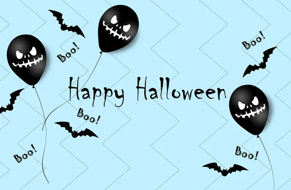 Nápis Halloween Halloween duch balóny. Děsivé vzduchové bubliny. Ilustrace. Vzor — Stock fotografie