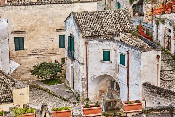 이탈리아 남부 마테라의 고대 도시 숨막히는 전경. — 스톡 사진
