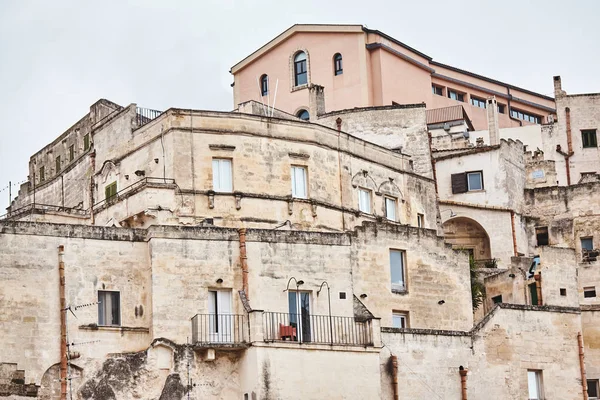 이탈리아 남부 마테라의 고대 도시 숨막히는 전경. — 스톡 사진