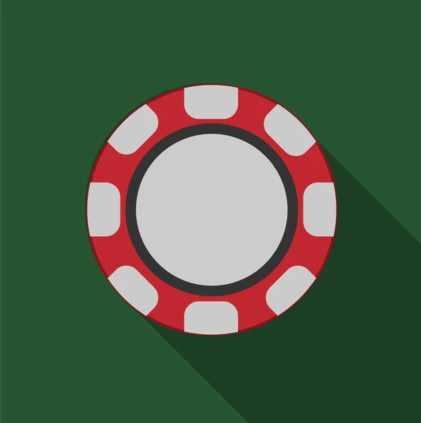 Chip op een groene achtergrond. Vector illustratie. Een close-up. Gokken entertainment, poker, casino concept. — Stockvector