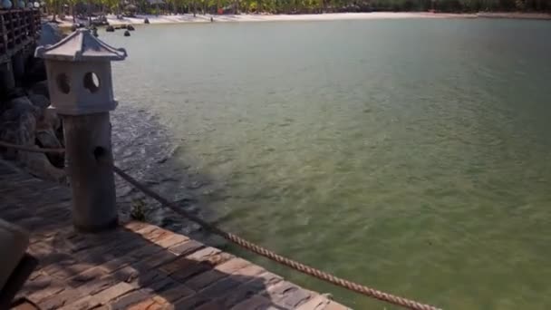 Тропічний пляж в сонячний день — стокове відео