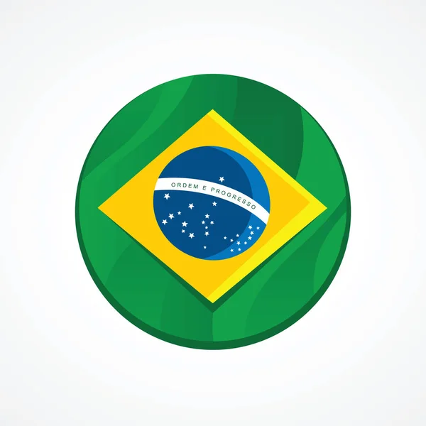 Vlag Van Brazilië Binnen Een Bal — Stockvector