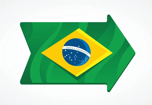 Brazília Zászló Egy Nyílban — Stock Vector