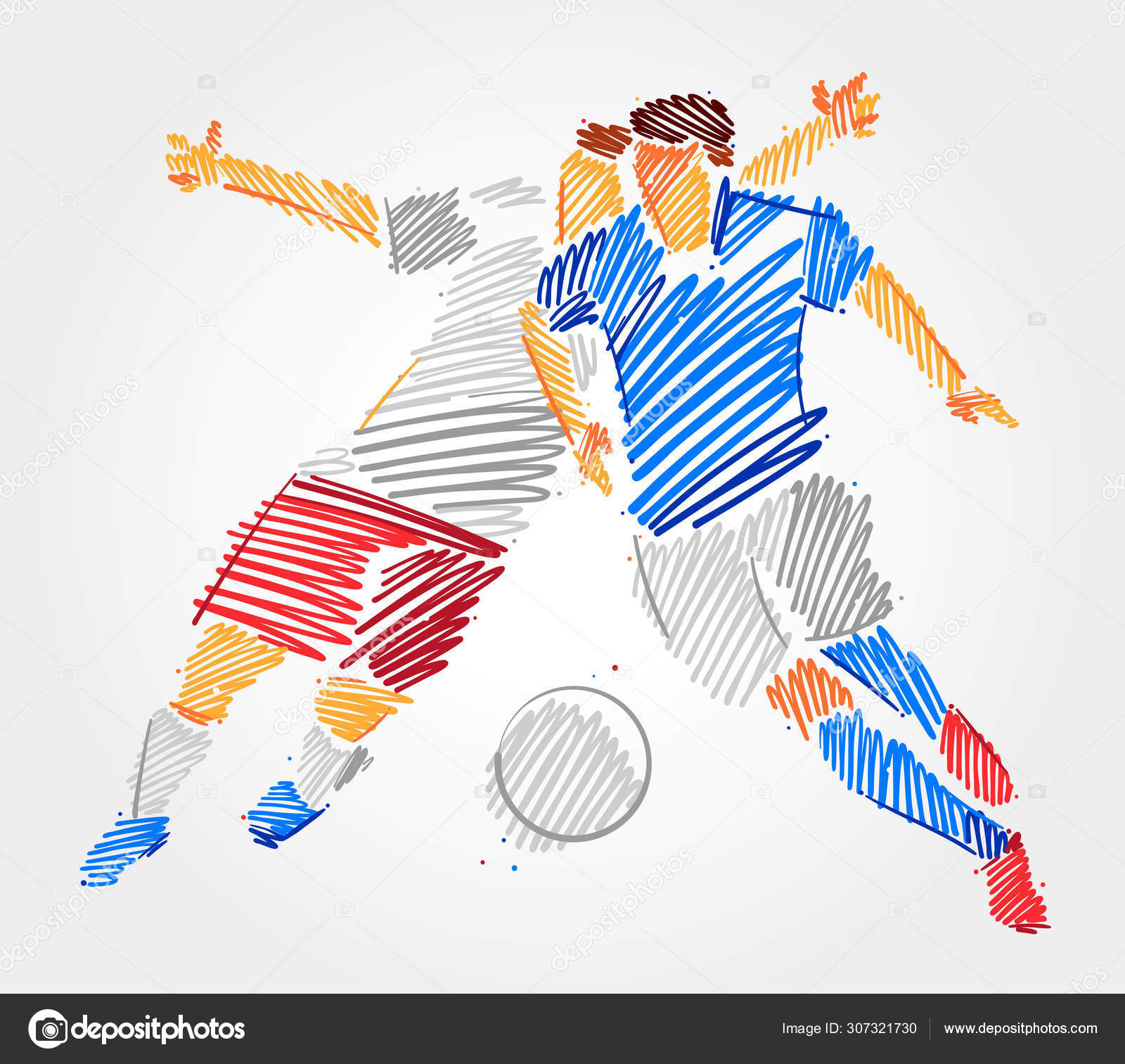 Campeonato Do Esporte Futebol Jogo De Dois Jogadores Clipart De Stock, Royalty-Free