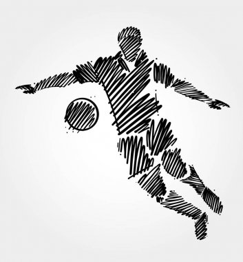 Futbolcu topa vurmaya hazırlanıyor. 