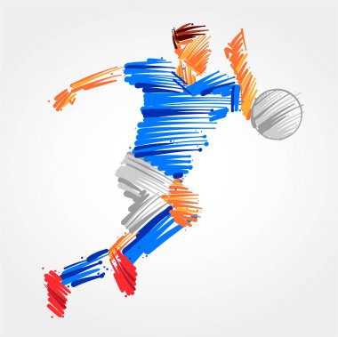 Futbol oyuncusu topun çalışan