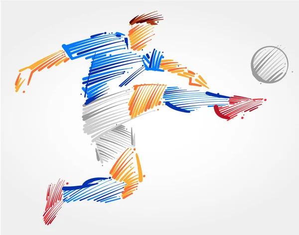 Futbol oyuncusu topa tekme uçan