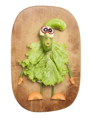 Komik sebze gnome üzerinde kesme tahtası