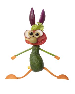 Basit gıda maddeleri ile komik bir tavşan yapma fikri