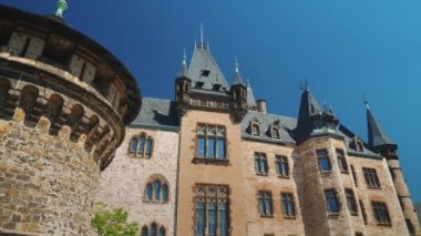 Almanya - Wernigerode Castle antik kaleler Wernigerode kasaba yukarıda Harz dağlarında bulunan bir schloss olduğunu