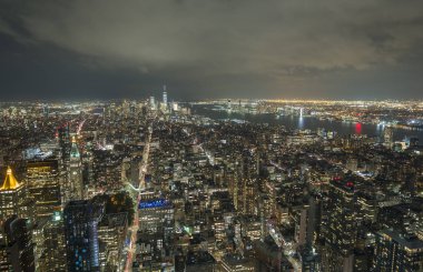 Muhteşem görünümü gece Manhattan, New York