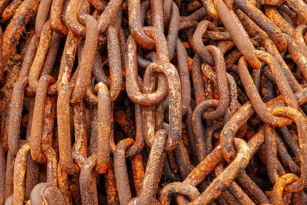 Rusty old ships anchor chains — Stock Photo, Image