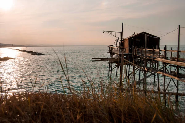 Pier Auf Stelzen Für Fischer Meeresufer — Stockfoto