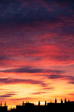 günbatımı gökyüzü pembe mavi yakın çekim