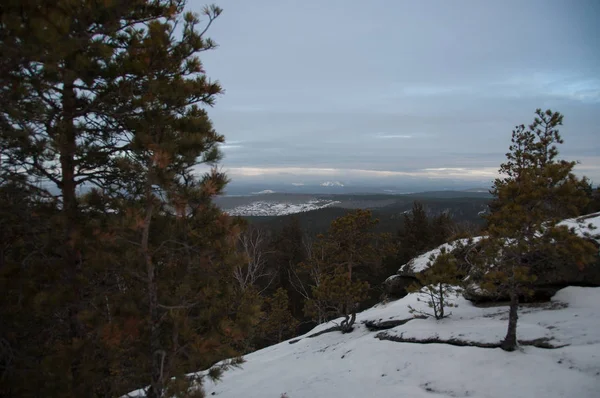 Winterlandschaft Mit Bergen Russland Tscheljabinsk Region — Stockfoto