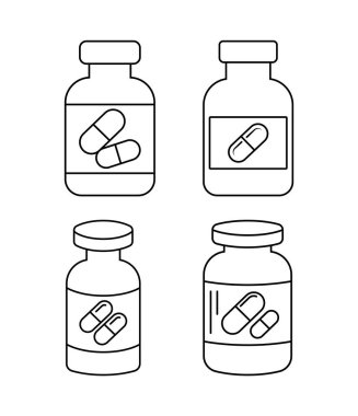 İlaç Şişeleri: Tıp Konteynırlarının Basit İllüstrasyonu