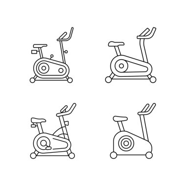 Sabit Egzersiz Bisikletlerinin Minimalist Çizgi Sanat Resimleri