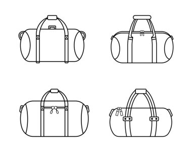 Dört Siyah-Beyaz Spor Çantası