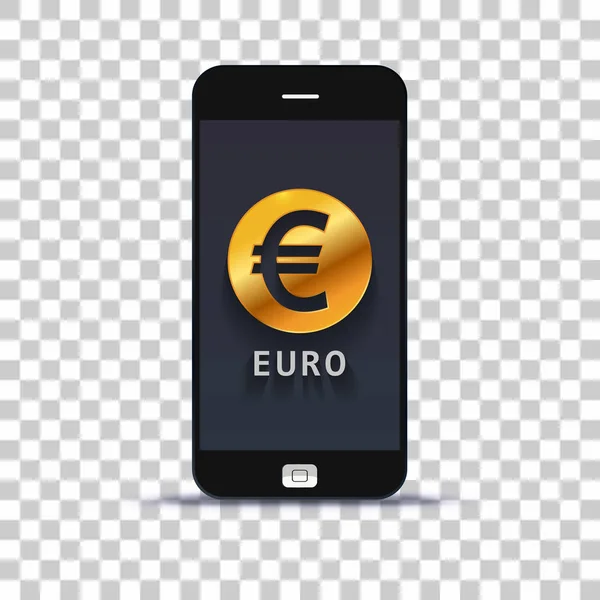 Euro Exchange Aanvraag Voor Mobiele Pone Geplakt Fotopapier — Stockvector