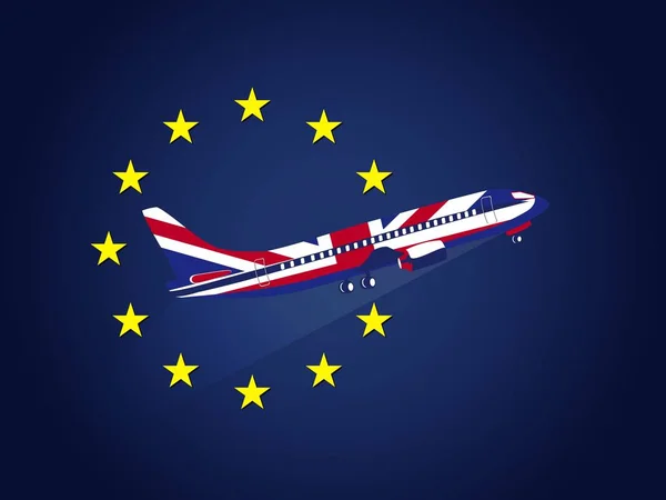 Brexit Arka Plan Şablonu Birleşik Krallık Avrupa Birliği Uçan Bir — Stok Vektör