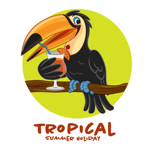 Cartoon Toucan Fågel Med Kopia Utrymme — Stock vektor