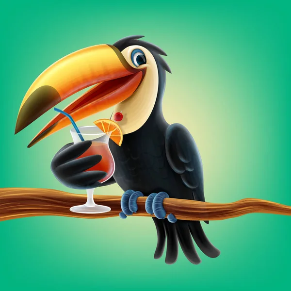 Cartoon Toucan Fågel Med Kopia Utrymme — Stock vektor