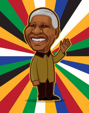 Nelson Mandela renkli vektör çizim 