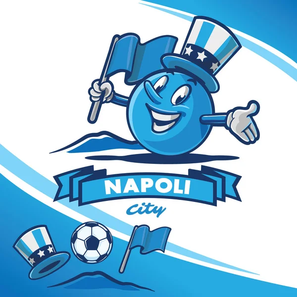 Färgglada Vektorillustration Napoli City Banner Med Seriefiguren — Stock vektor