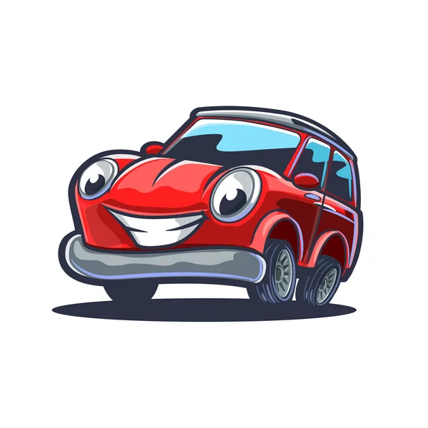 Vektor Illustration Von Cartoon Automobil Mit Schriftzug Autowäsche — Stockvektor