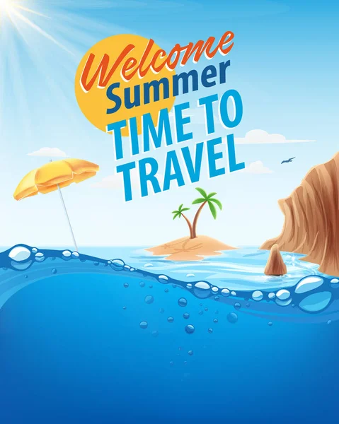 Vector Illustratie Van Zomer Tropische Patroon Travel Concept — Stockvector