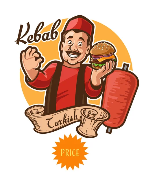 Savoureux kebab turc — Image vectorielle