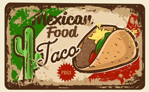 Hagyományos taco élelmiszer — Stock Vector
