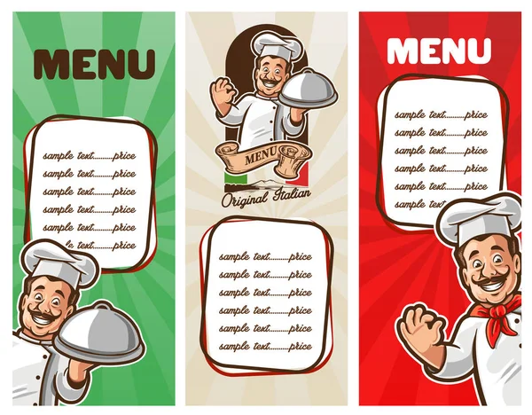 Chef menu savoureux — Image vectorielle