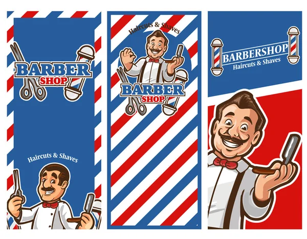 Banner de barbearia — Vetor de Stock