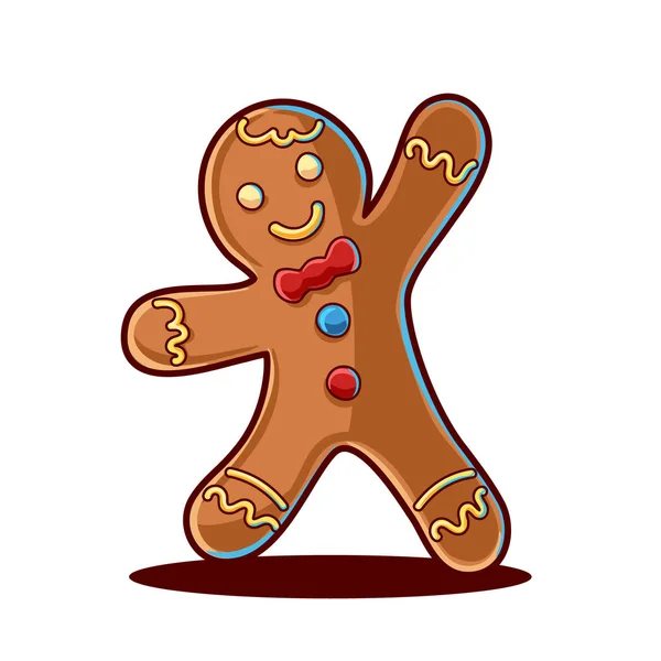 Ładny Mały Gingerbread Człowiek — Wektor stockowy