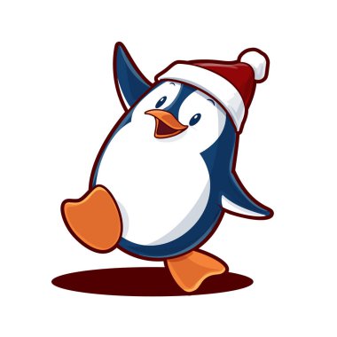 noel kartı için penguen illüstrasyon 