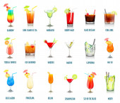 beliebte Cocktail-Set Vektor-Illustration isoliert auf weiß