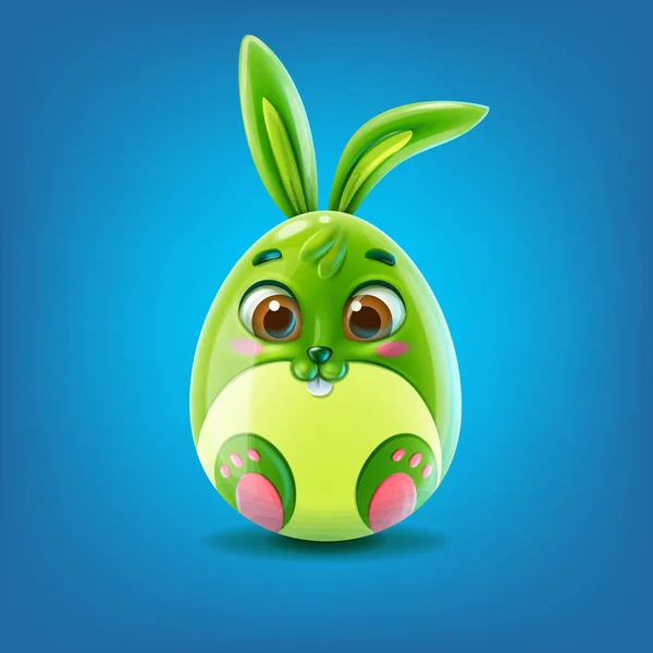 Щасливого Великодня Смішний Зелений Персонаж Кролика Векторні Ілюстрації Вашого Дизайну — стоковий вектор