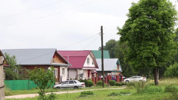 Village street of several houses. — Stock Video