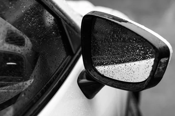 Car in drops of water after rai — Stock Photo, Image