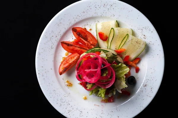 Bife Porco Com Legumes Enfeite — Fotografia de Stock