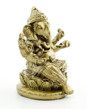 Beyaz adam üzerinde fil Ganesha yaldızlı figürü