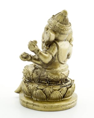 Beyaz adam üzerinde fil Ganesha yaldızlı figürü