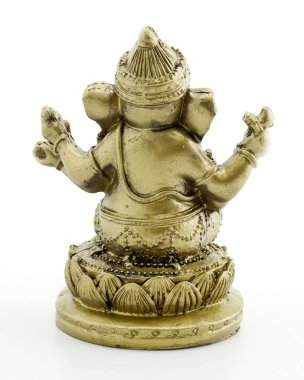 Beyaz adam üzerinde fil Ganesha yaldızlı figürü