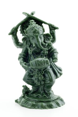 Beyaz adam üzerinde fil Ganesha yaldızlı figürü
