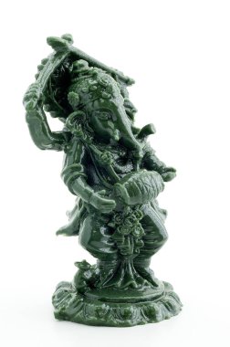 Beyaz adam üzerinde fil Ganesha yaldızlı figürü